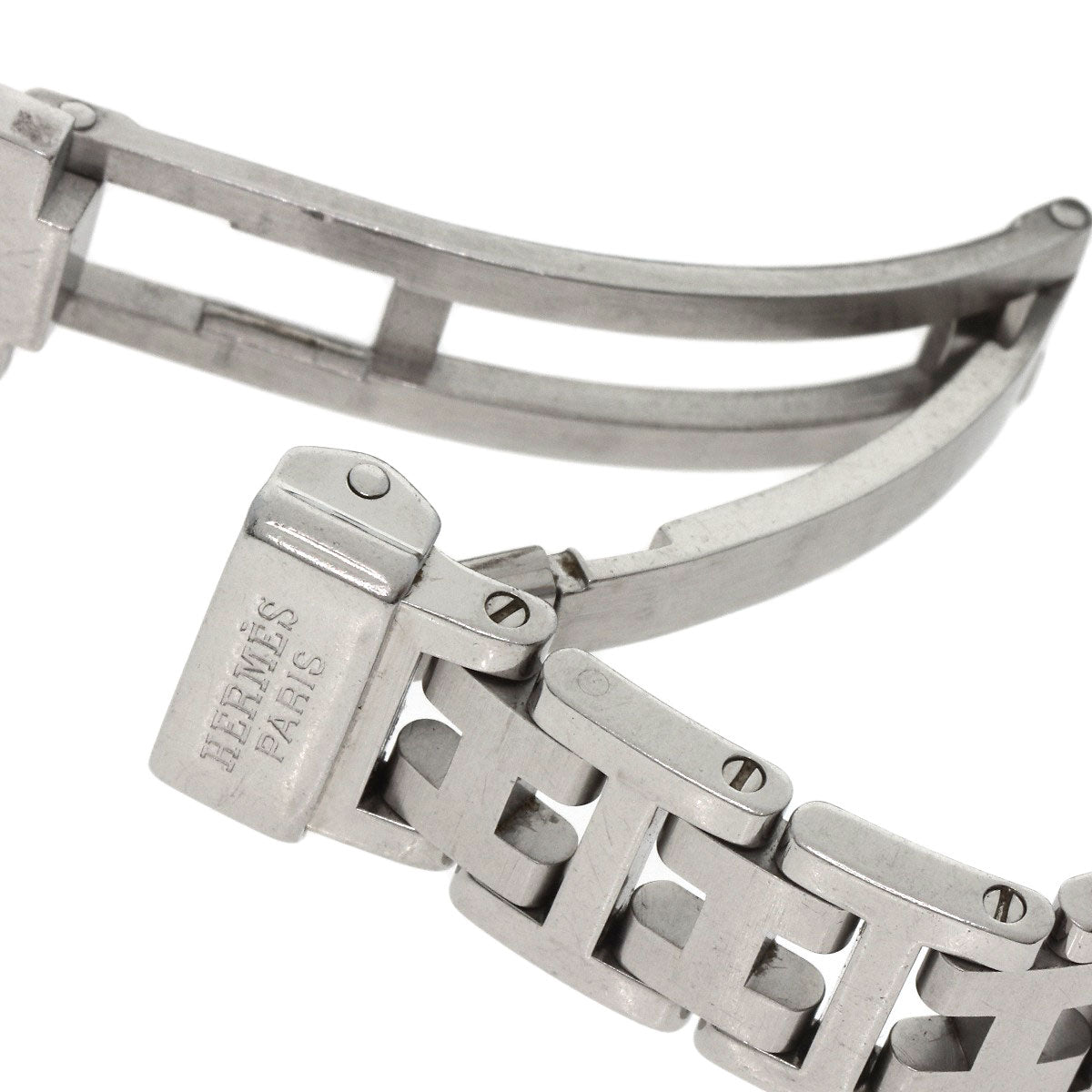 HERMES Watches Quartz PU2.210 Stainless Steel , Stainless Steel Silver Pullman blue dial Women Used