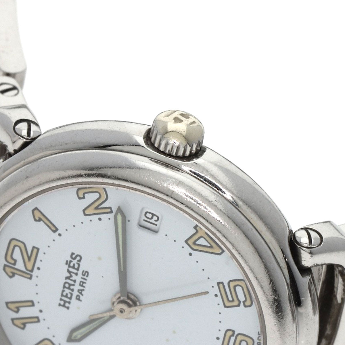 HERMES Watches Quartz PU2.210 Stainless Steel , Stainless Steel Silver Pullman blue dial Women Used