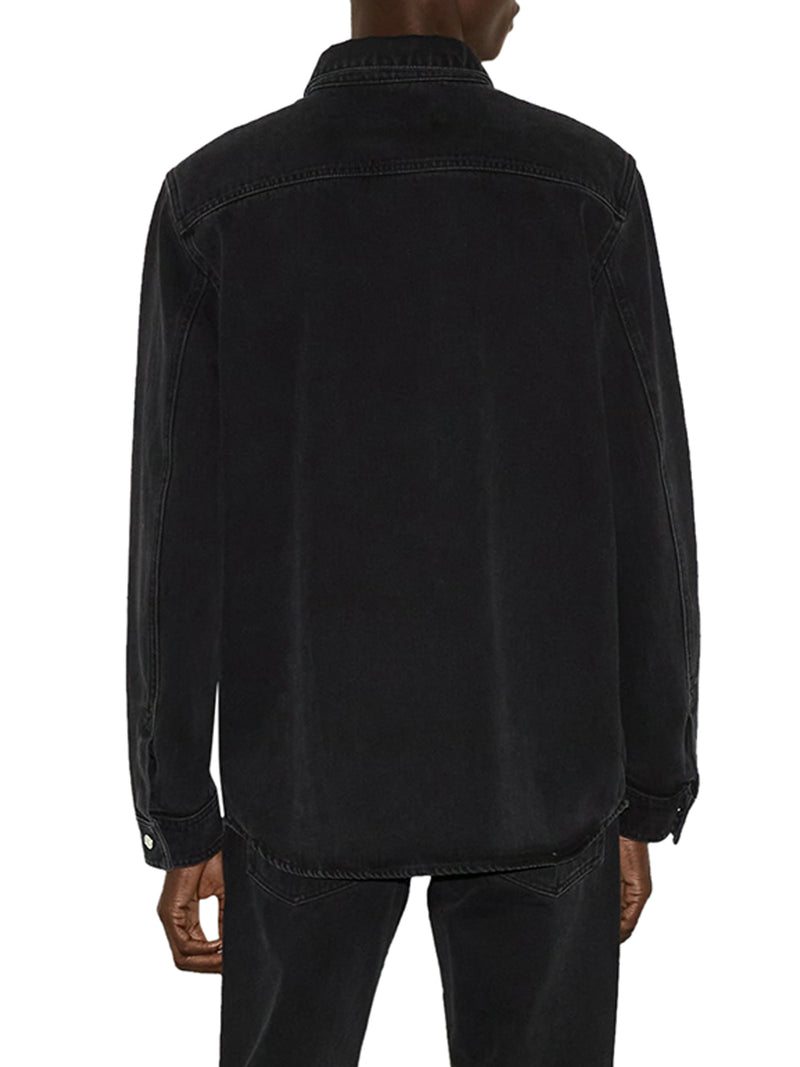 Gucci Men Denim Shirt With Gucci Embroidery
