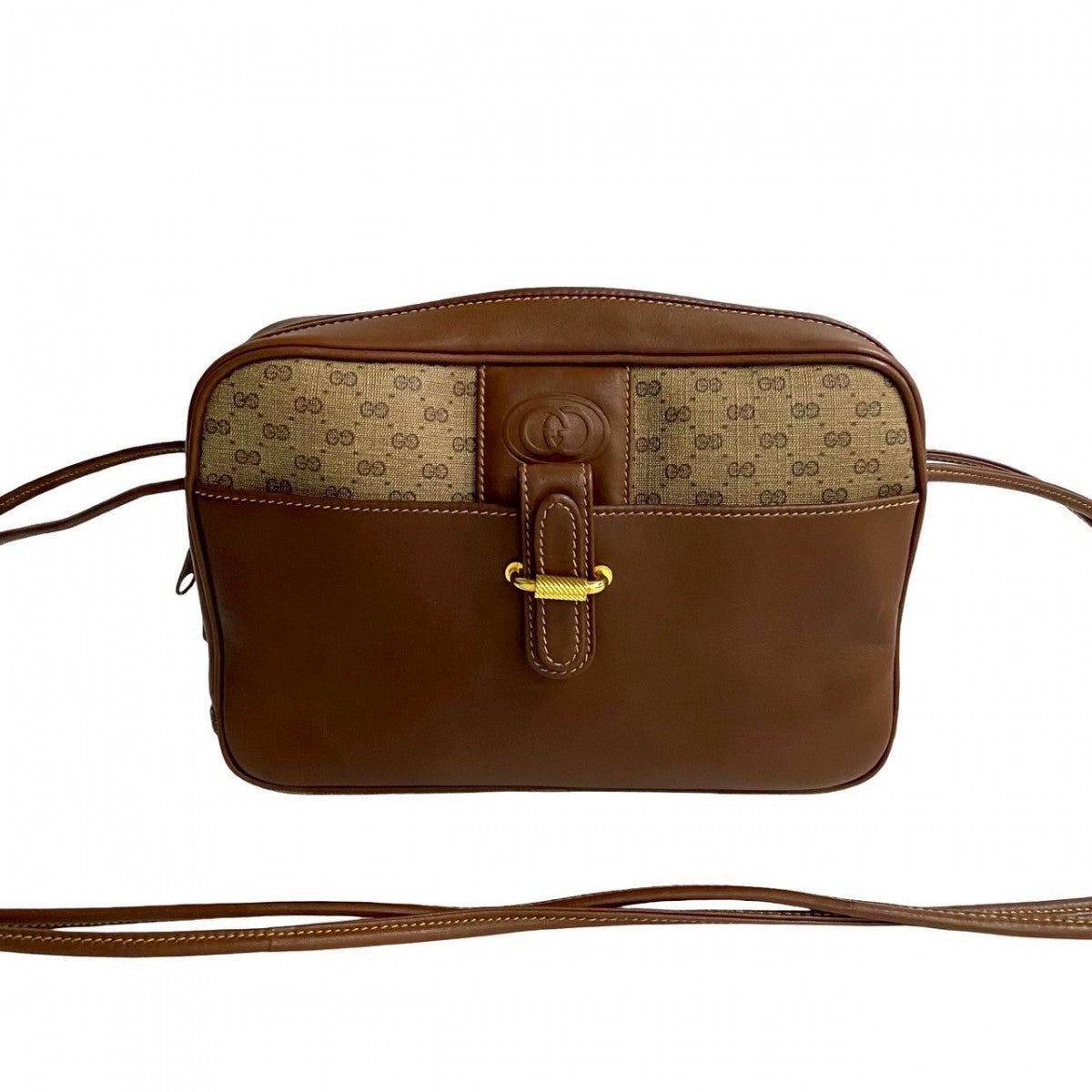 GUCCI Shoulder Bag leather Brown
