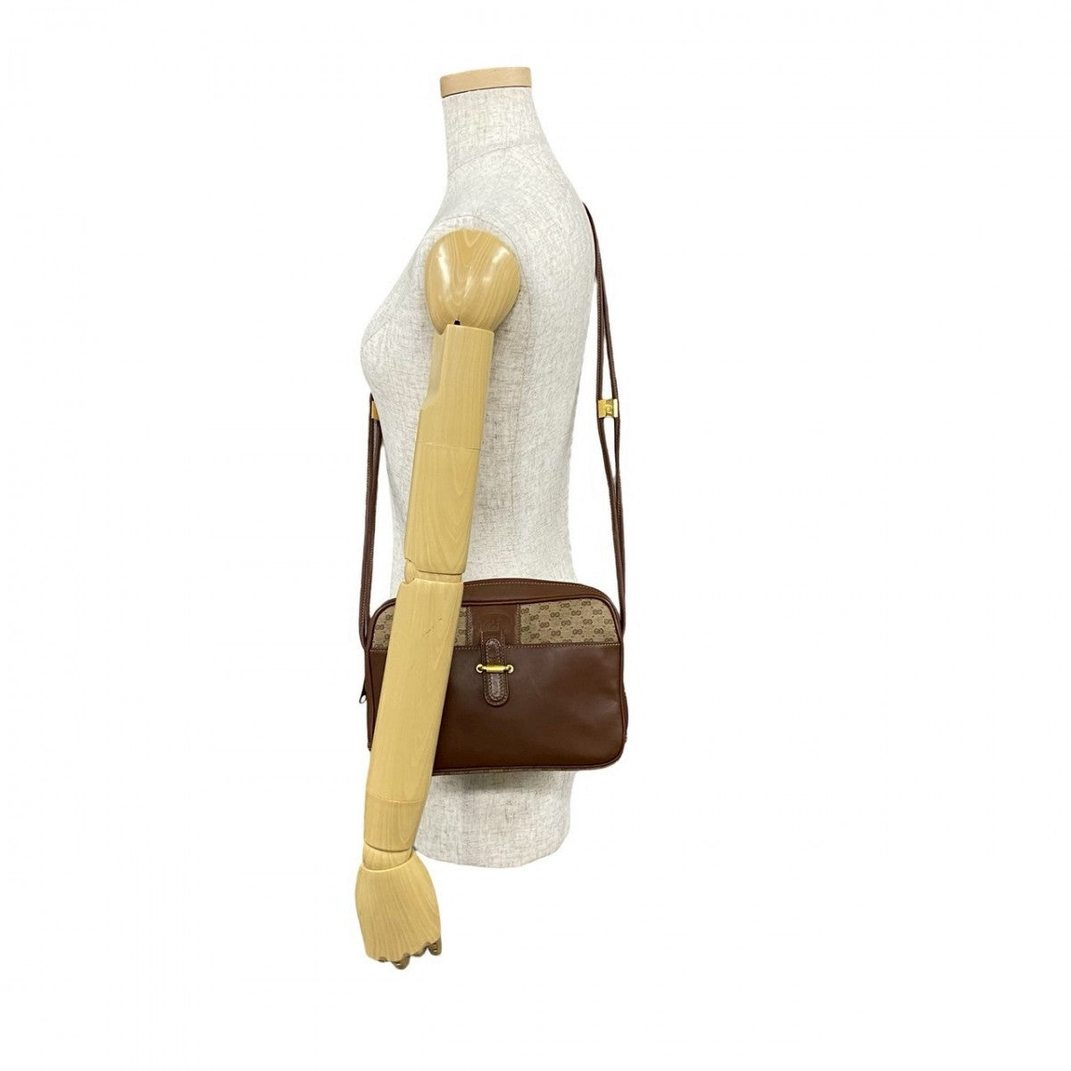 GUCCI Shoulder Bag leather Brown