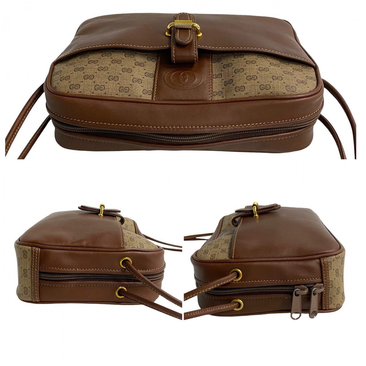 GUCCI Shoulder Bag leather Brown
