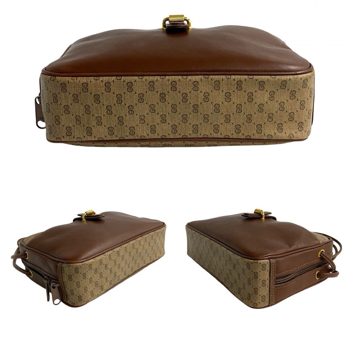 GUCCI Shoulder Bag leather Brown