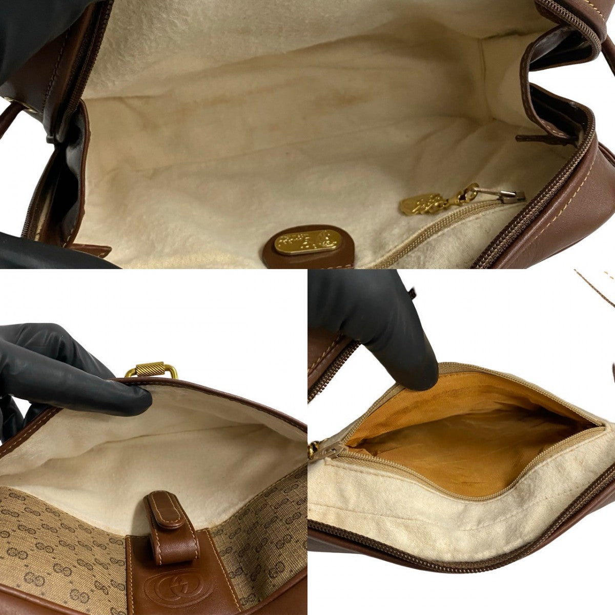 GUCCI Shoulder Bag leather Brown