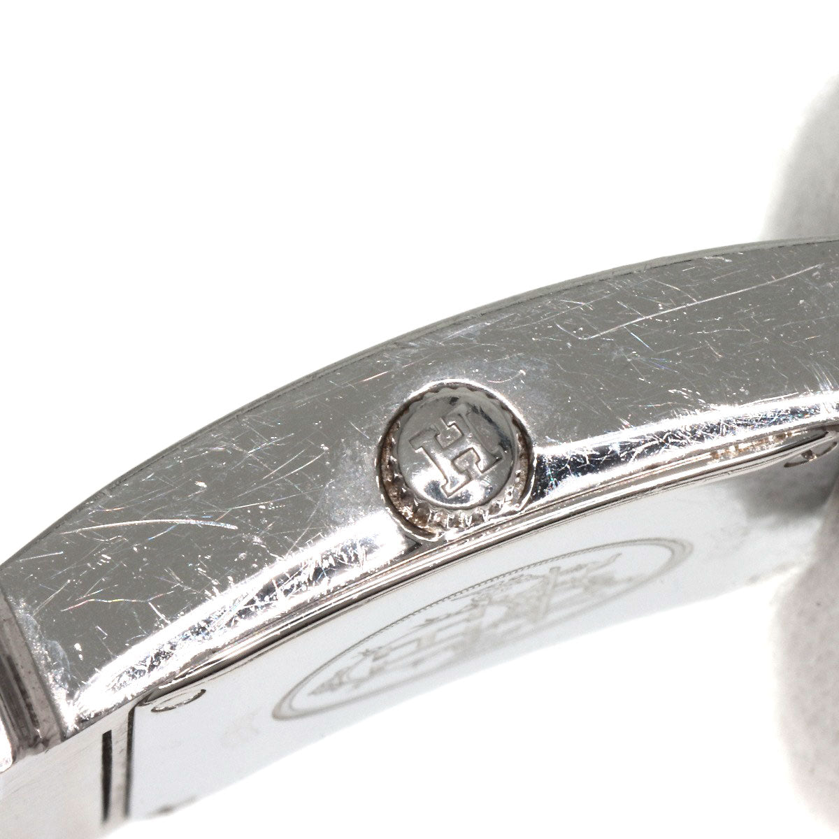 HERMES Watches Quartz HH1.210 Stainless Steel Silver H watch Orange dial Women Used