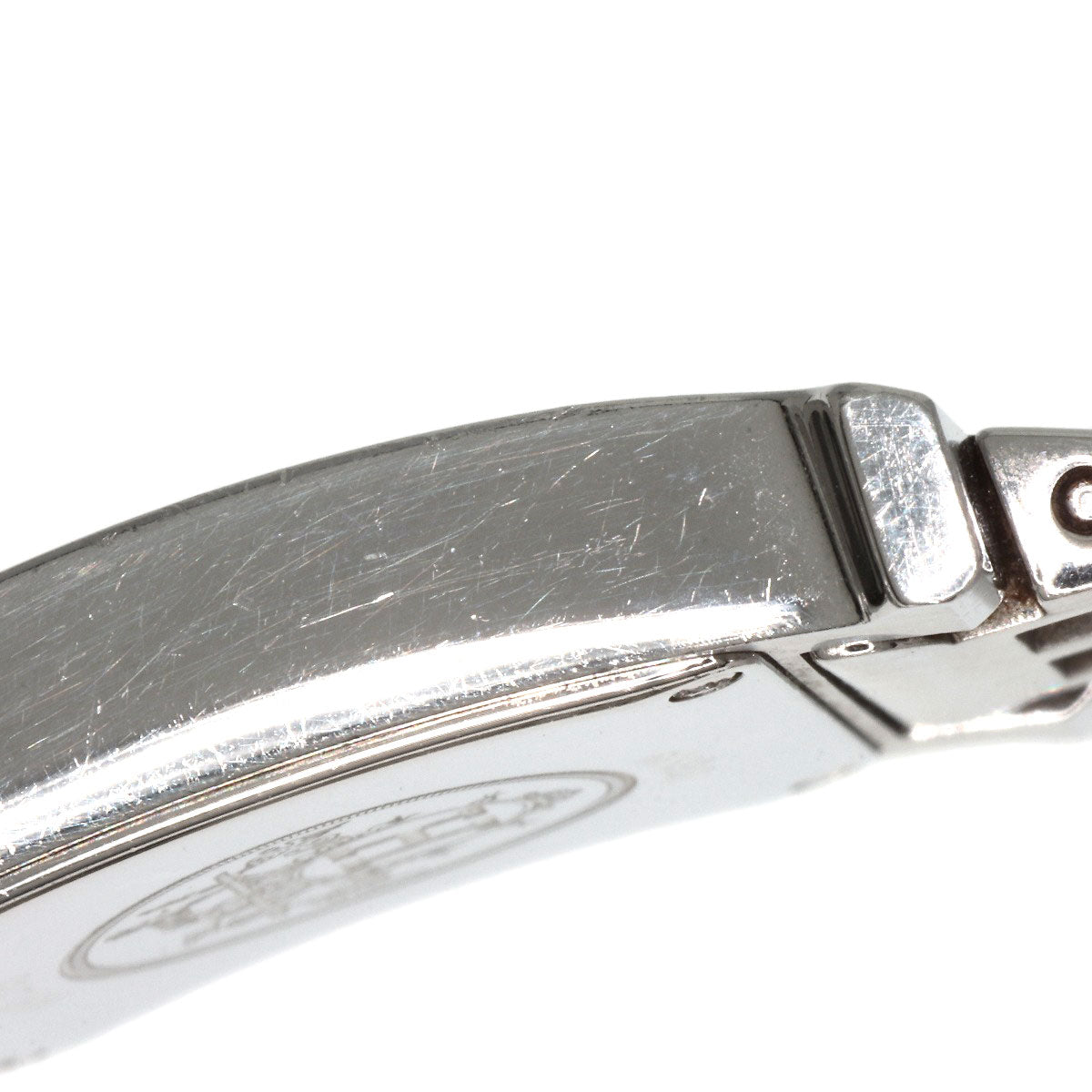 HERMES Watches Quartz HH1.210 Stainless Steel Silver H watch Orange dial Women Used