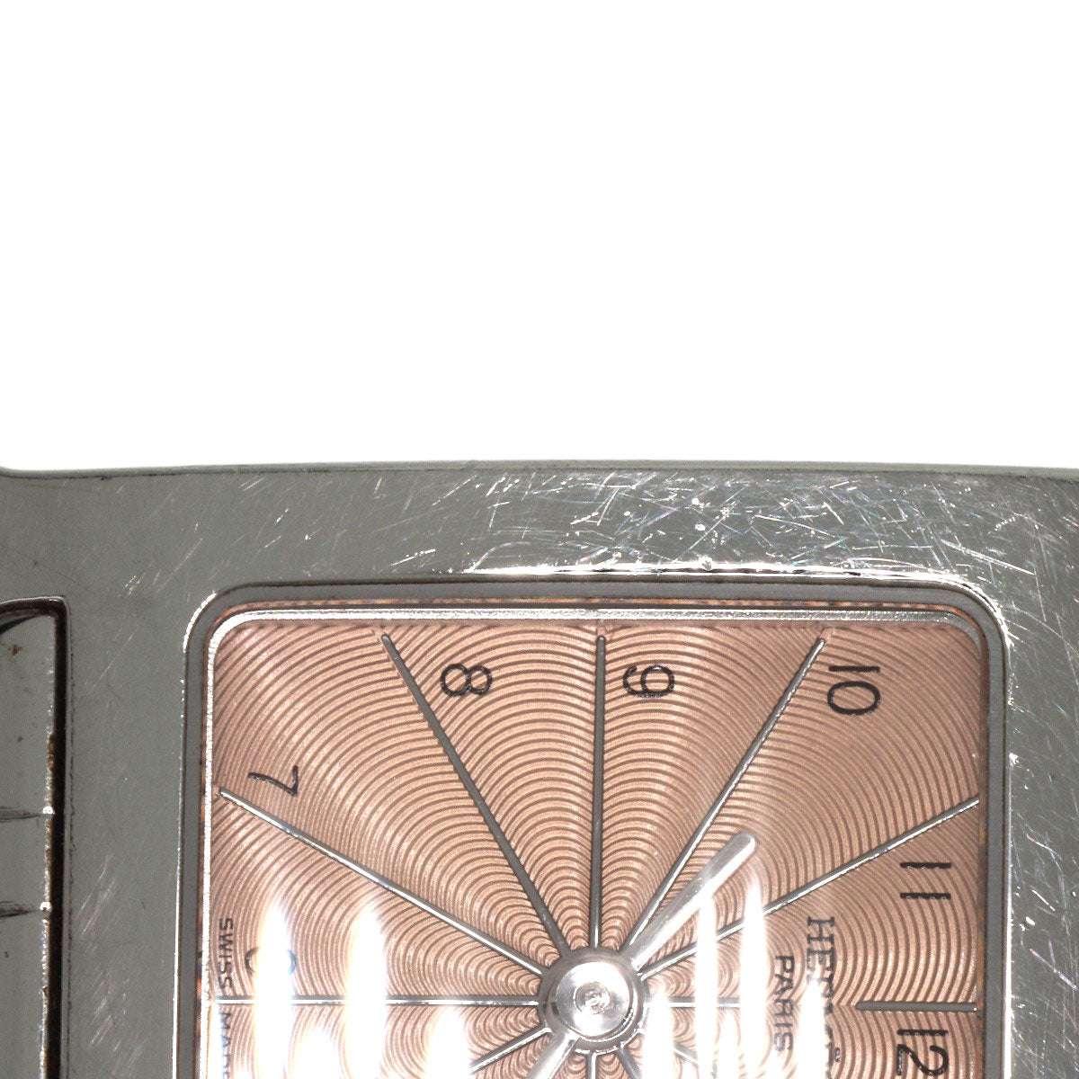 HERMES Watches Quartz HH1.210 Stainless Steel Silver H watch Orange dial Women Used