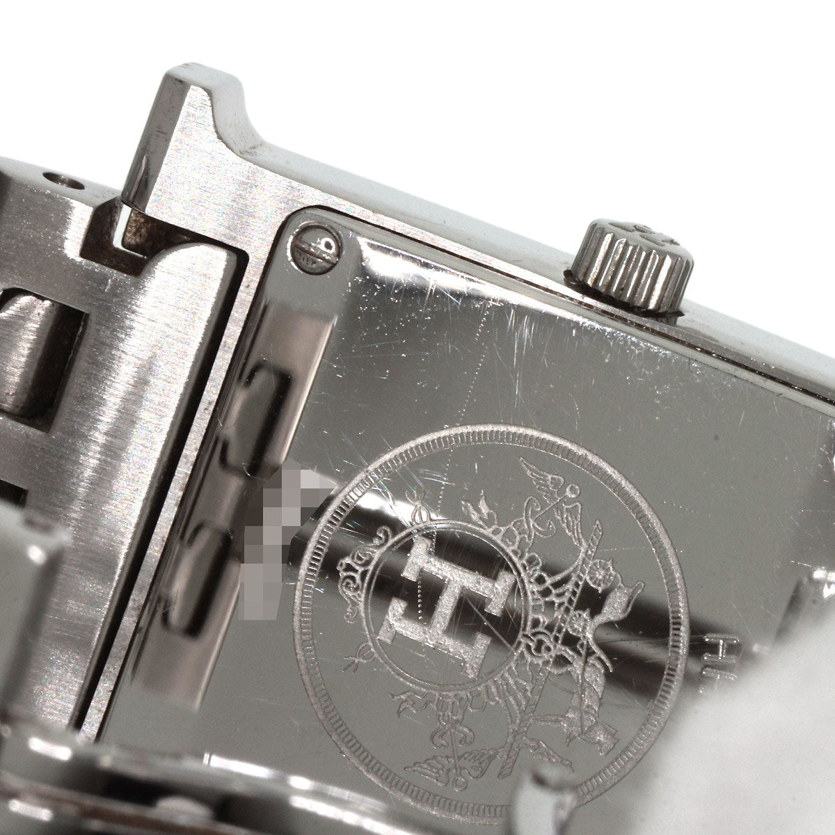 HERMES Watches Quartz HH1.210 Stainless Steel Silver H watch Orange dial Women Used