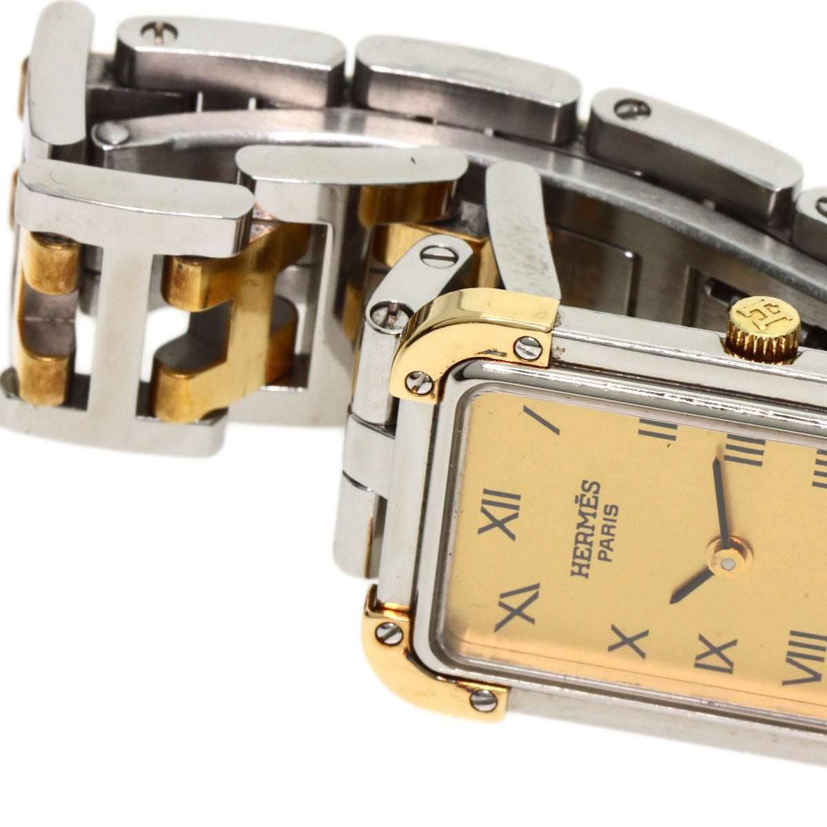 HERMES Watches Quartz CR1.220 Stainless Steel , SSxGP gold Clojure Champagne Gold dial Women Used