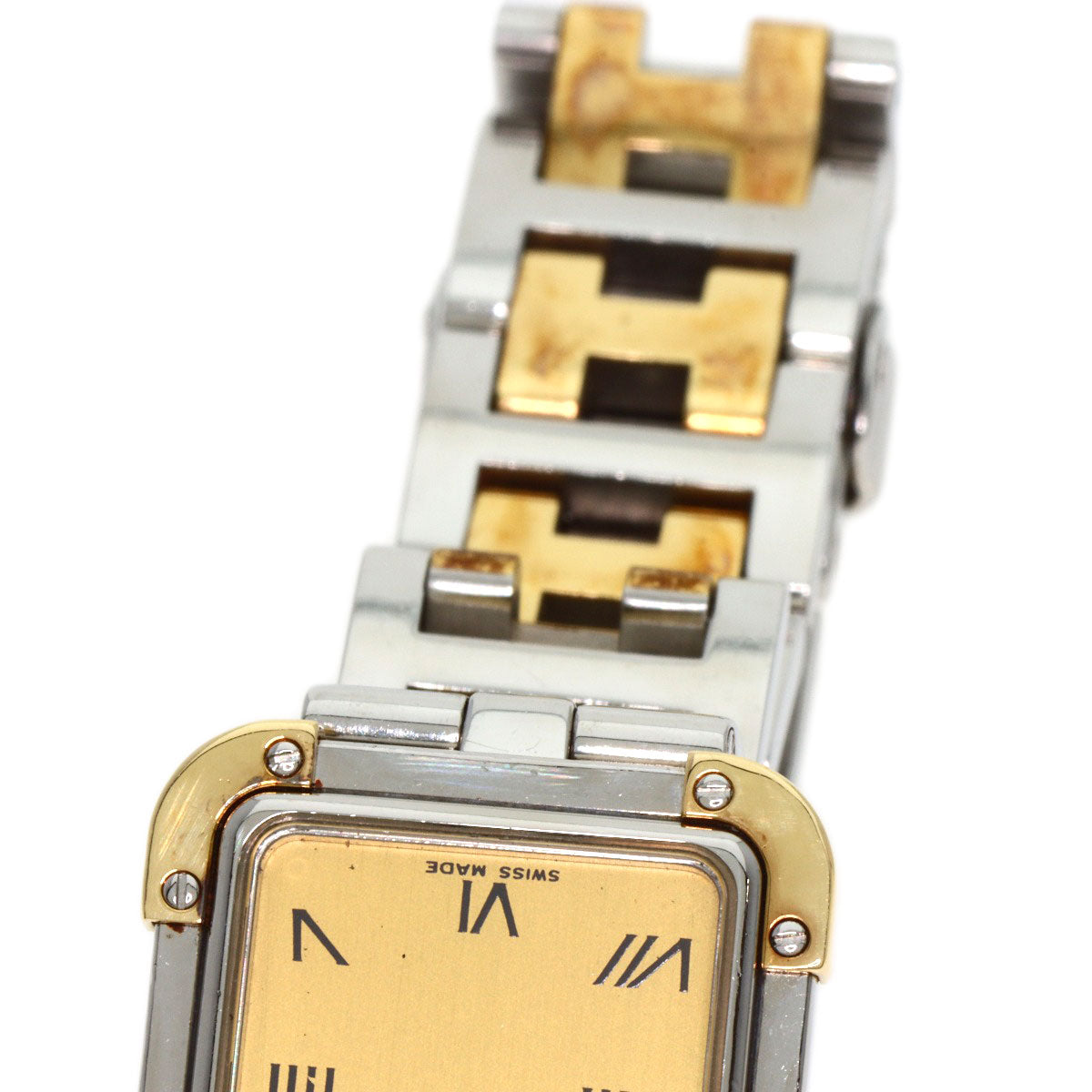 HERMES Watches Quartz CR1.220 Stainless Steel , SSxGP gold Clojure Champagne Gold dial Women Used