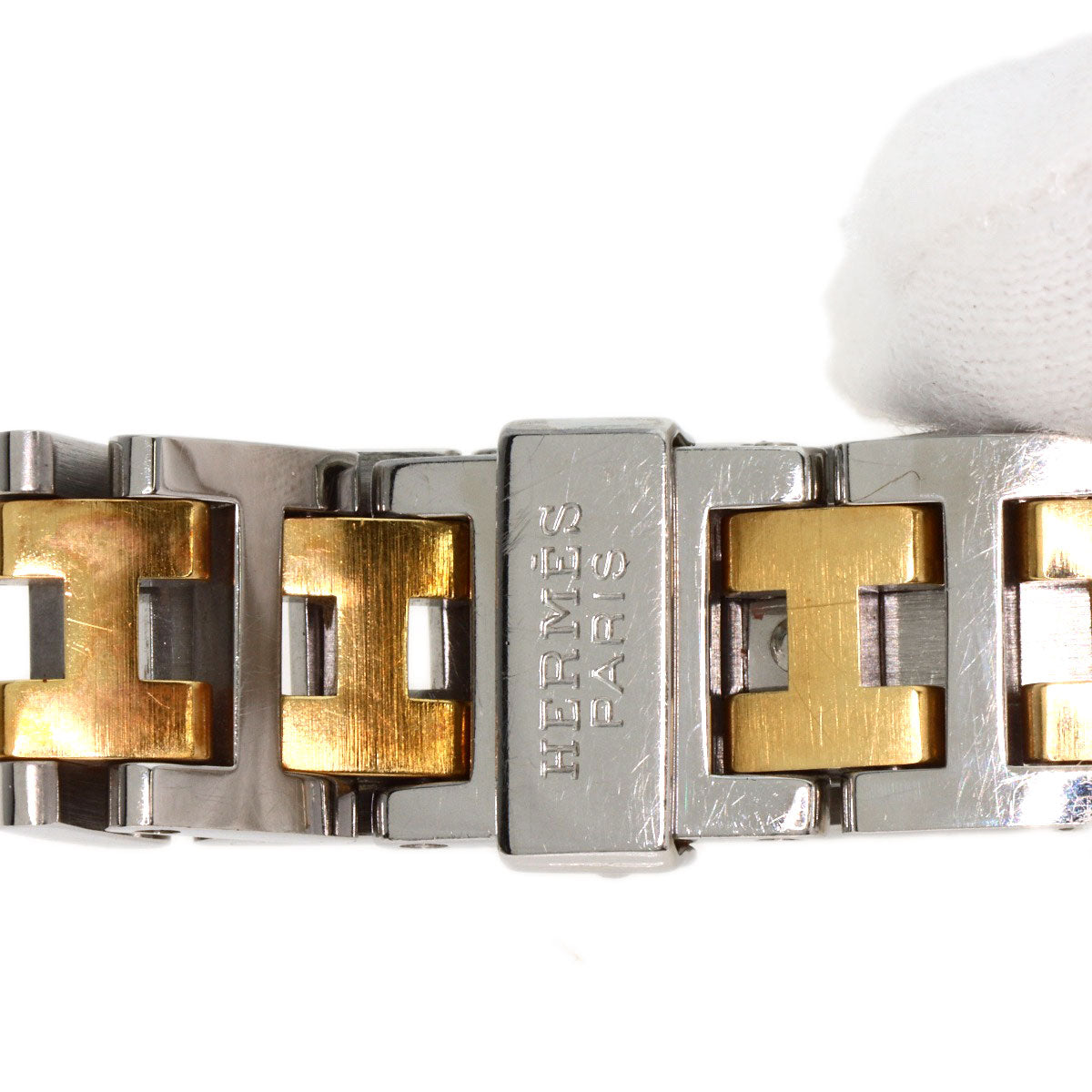 HERMES Watches Quartz CR1.220 Stainless Steel , SSxGP gold Clojure Champagne Gold dial Women Used