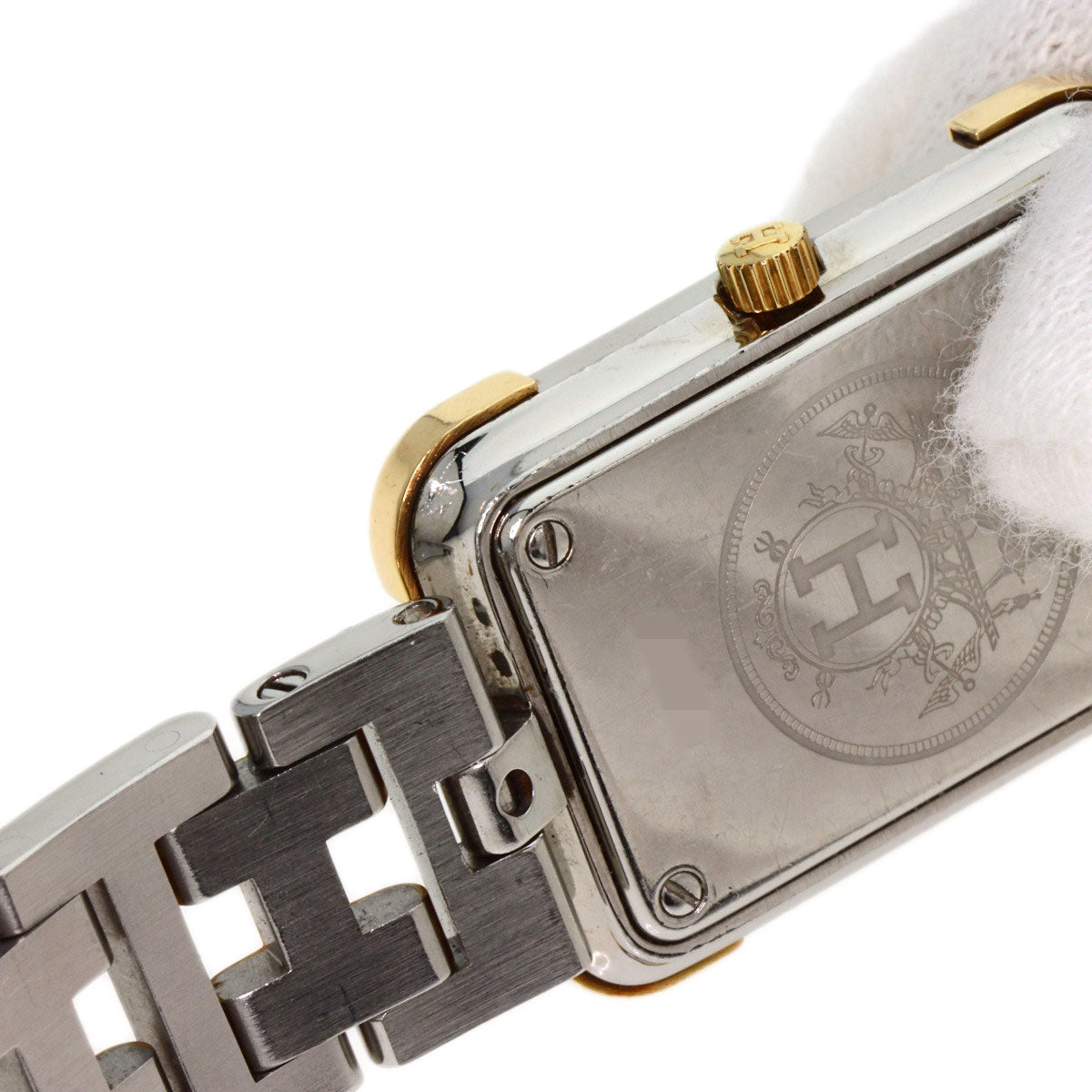 HERMES Watches Quartz CR1.220 Stainless Steel , SSxGP gold Clojure Champagne Gold dial Women Used