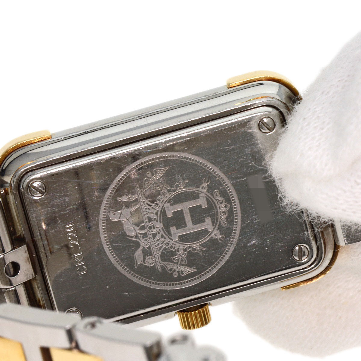 HERMES Watches Quartz CR1.220 Stainless Steel , SSxGP gold Clojure Champagne Gold dial Women Used