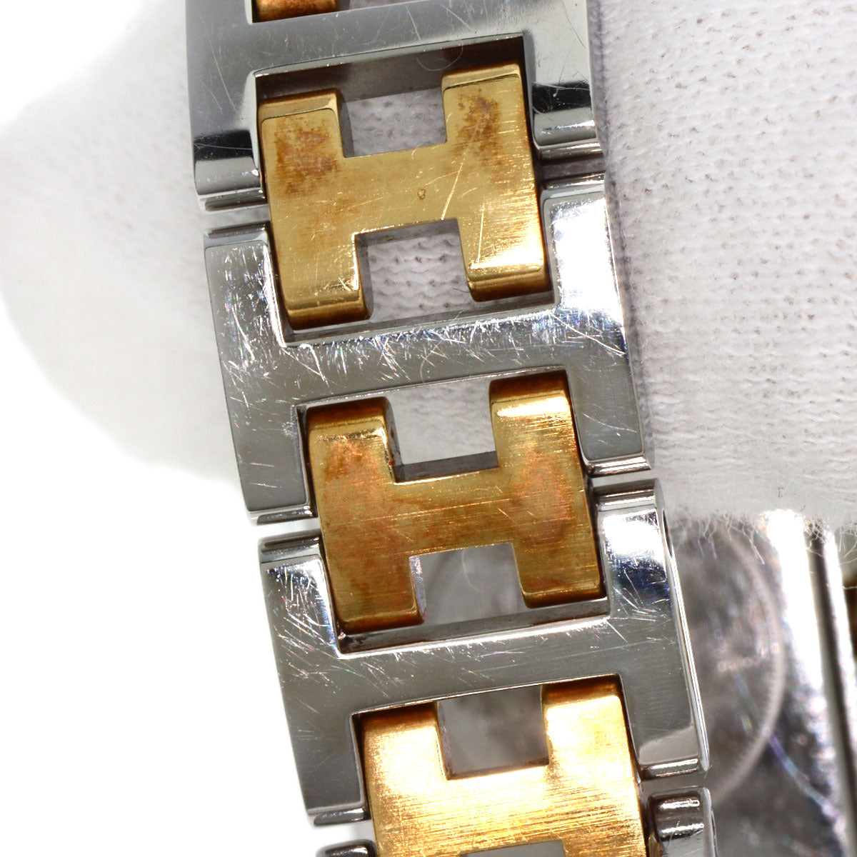 HERMES Watches Quartz CR1.220 Stainless Steel , SSxGP gold Clojure Champagne Gold dial Women Used