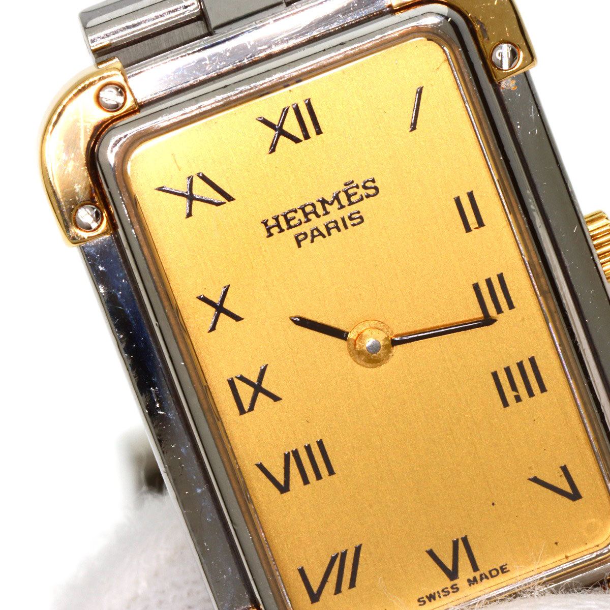 HERMES Watches Quartz CR1.220 Stainless Steel , SSxGP gold Clojure Champagne Gold dial Women Used