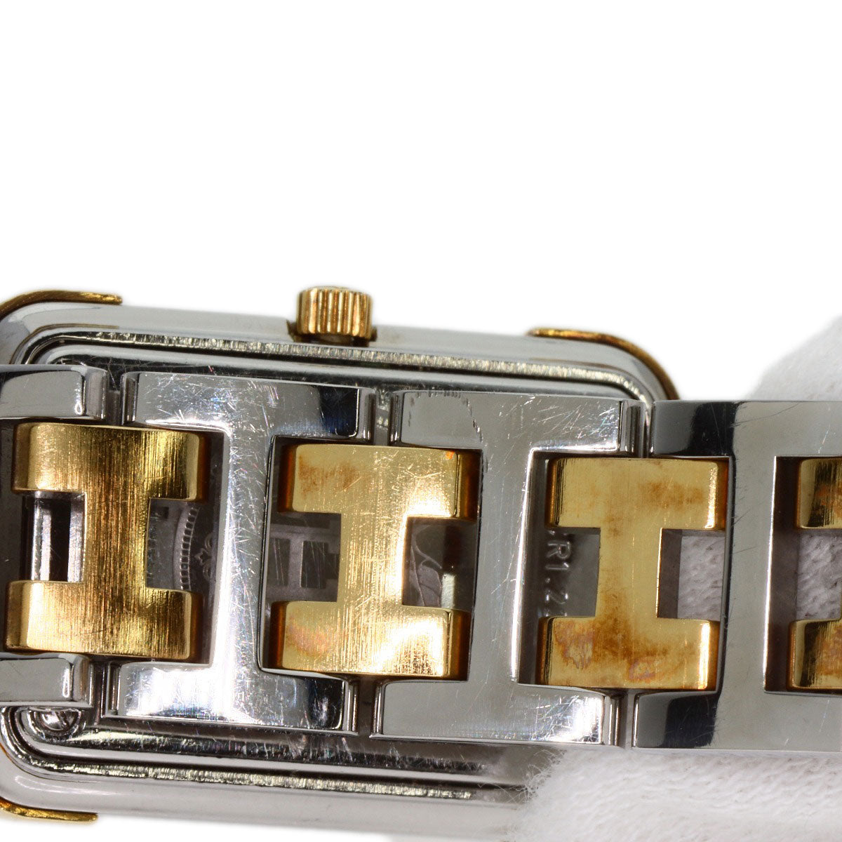 HERMES Watches Quartz CR1.220 Stainless Steel , SSxGP gold Clojure Champagne Gold dial Women Used