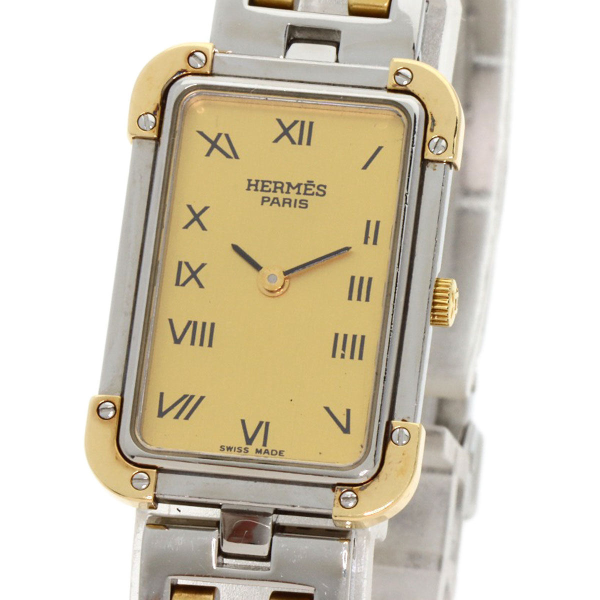 HERMES Watches Quartz CR1.220 Stainless Steel , SSxGP gold Clojure Champagne Gold dial Women Used