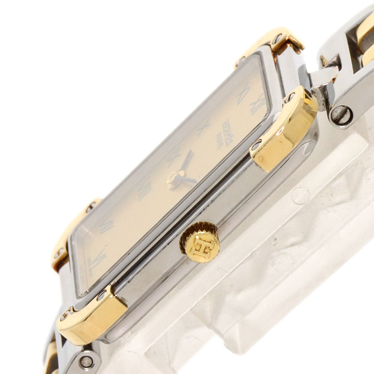 HERMES Watches Quartz CR1.220 Stainless Steel , SSxGP gold Clojure Champagne Gold dial Women Used