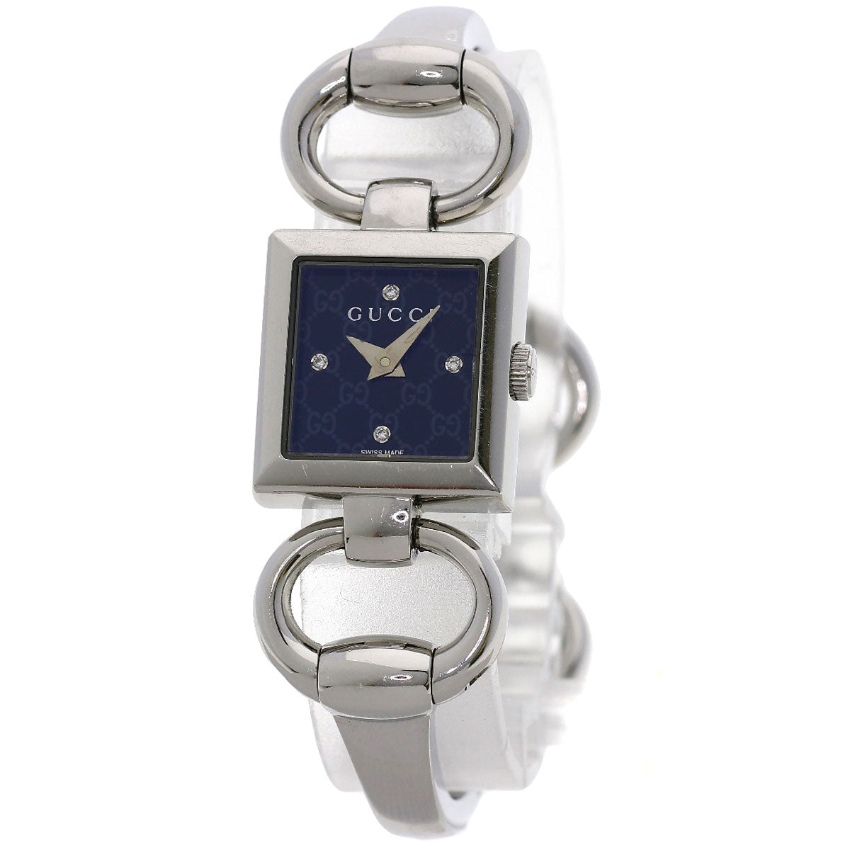 GUCCI Watches Quartz 120 Stainless Steel , Stainless Steel Silver Tornavoni 4P Diamond black dial Women Used