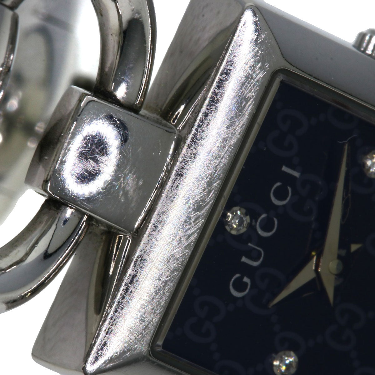 GUCCI Watches Quartz 120 Stainless Steel , Stainless Steel Silver Tornavoni 4P Diamond black dial Women Used