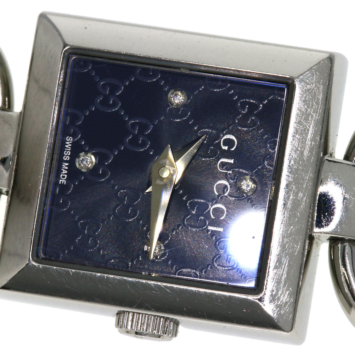 GUCCI Watches Quartz 120 Stainless Steel , Stainless Steel Silver Tornavoni 4P Diamond black dial Women Used