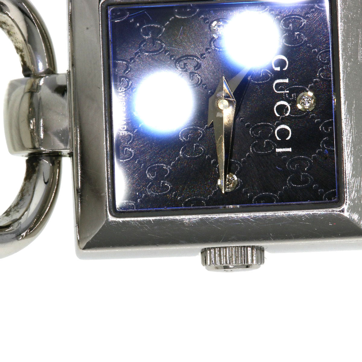 GUCCI Watches Quartz 120 Stainless Steel , Stainless Steel Silver Tornavoni 4P Diamond black dial Women Used
