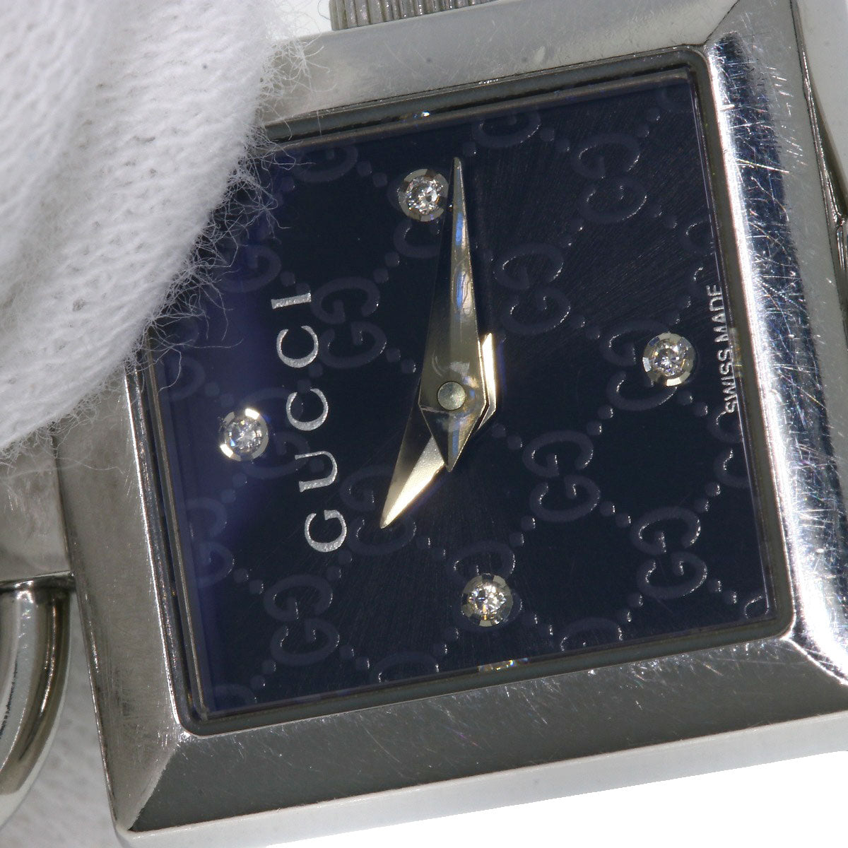 GUCCI Watches Quartz 120 Stainless Steel , Stainless Steel Silver Tornavoni 4P Diamond black dial Women Used