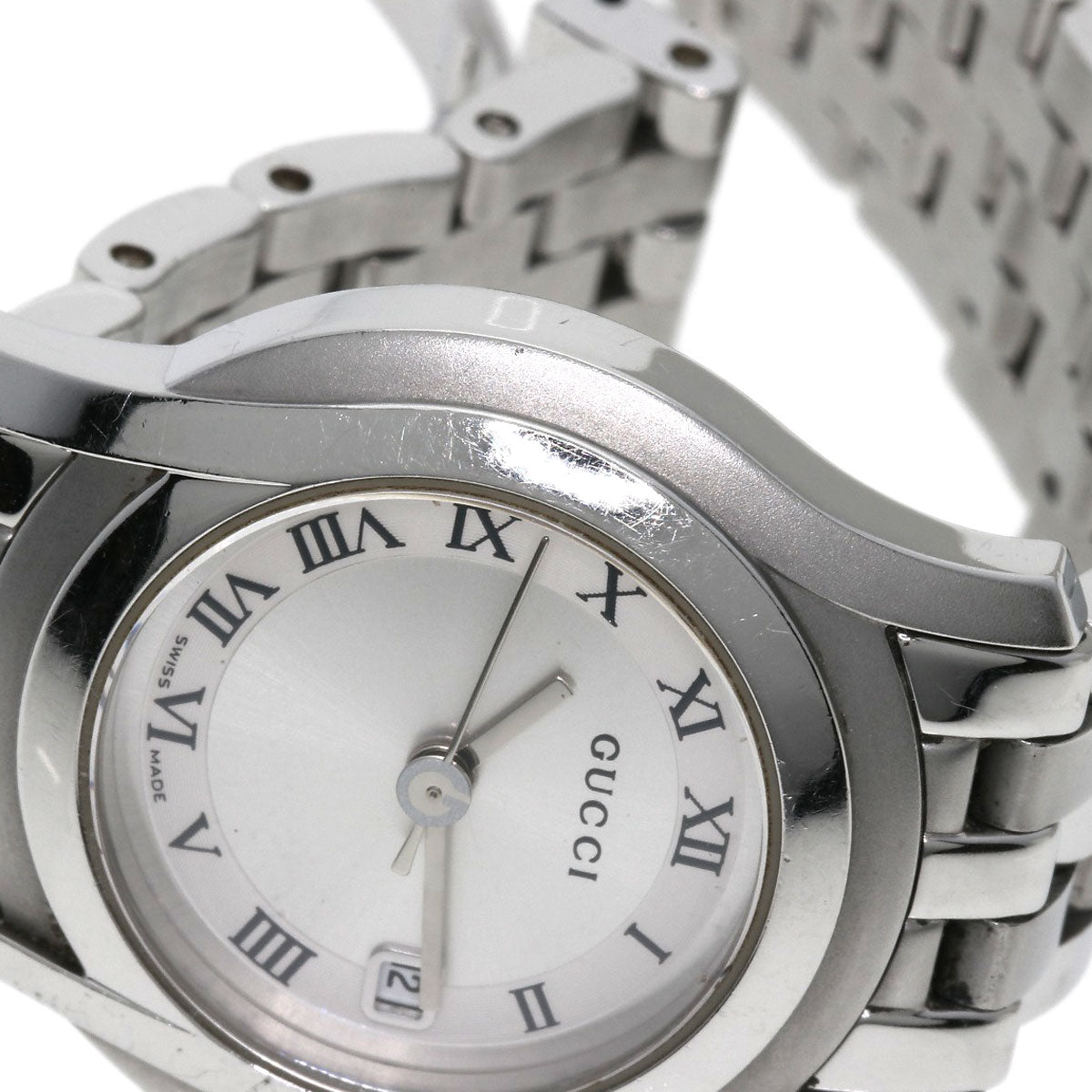 GUCCI Watches Quartz Stainless Steel , Stainless Steel Silver 5500L Silver dial Women Used