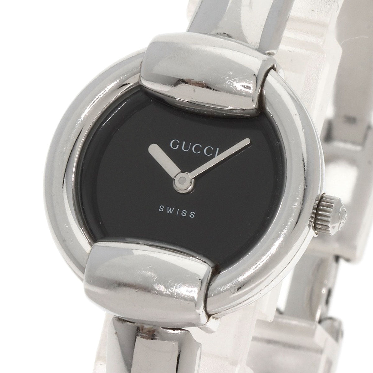 GUCCI Watches Quartz 1400L Stainless Steel Silver Round face black dial
