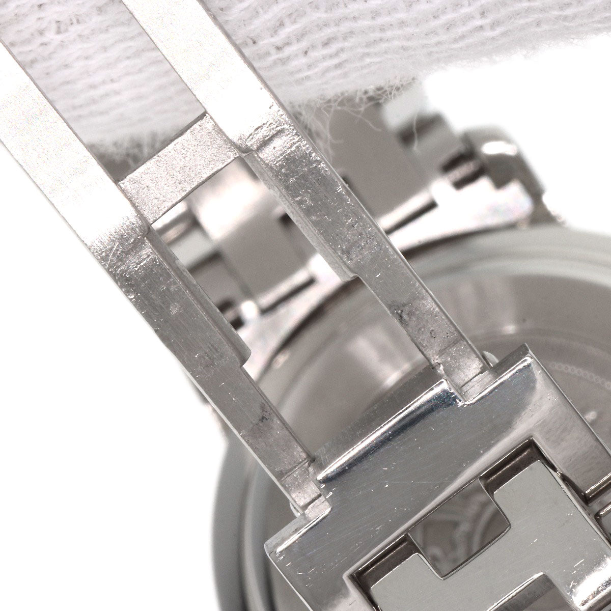HERMES Watches Quartz CL4.210 Stainless Steel , Stainless Steel Silver Clipper Nacre White shell dial Women Used