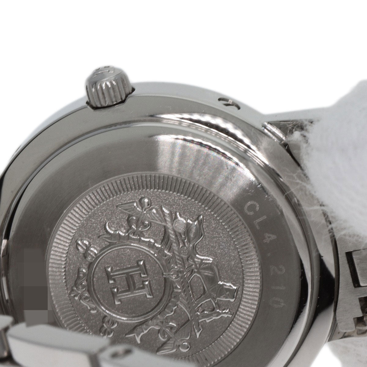 HERMES Watches Quartz CL4.210 Stainless Steel , Stainless Steel Silver Clipper Nacre White shell dial Women Used