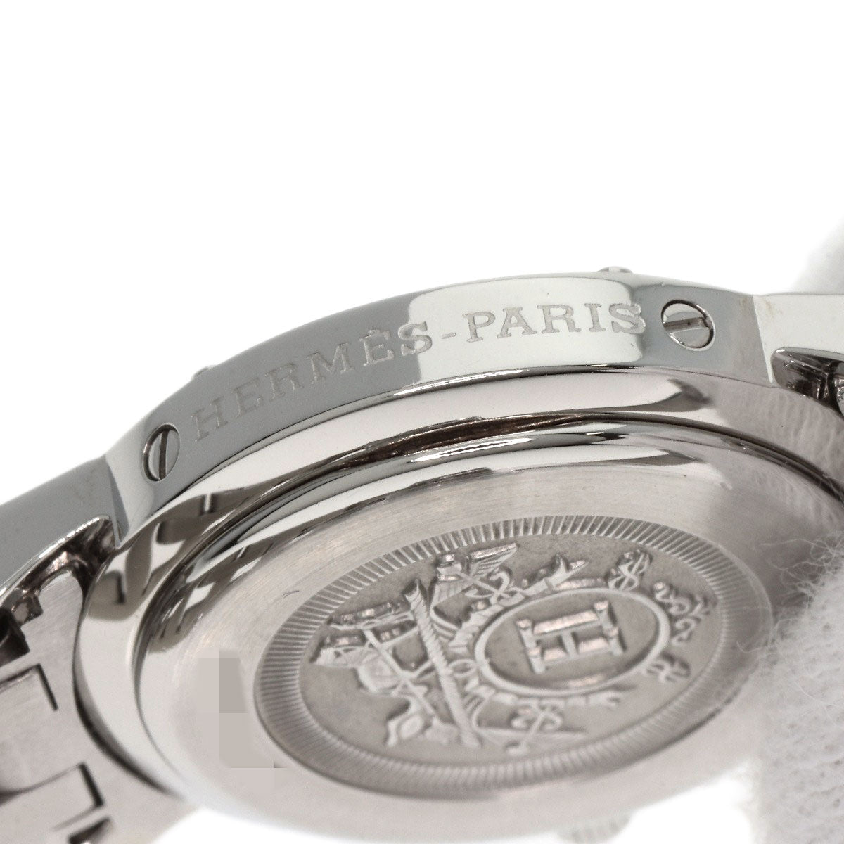 HERMES Watches Quartz CL4.210 Stainless Steel , Stainless Steel Silver Clipper Nacre White shell dial Women Used