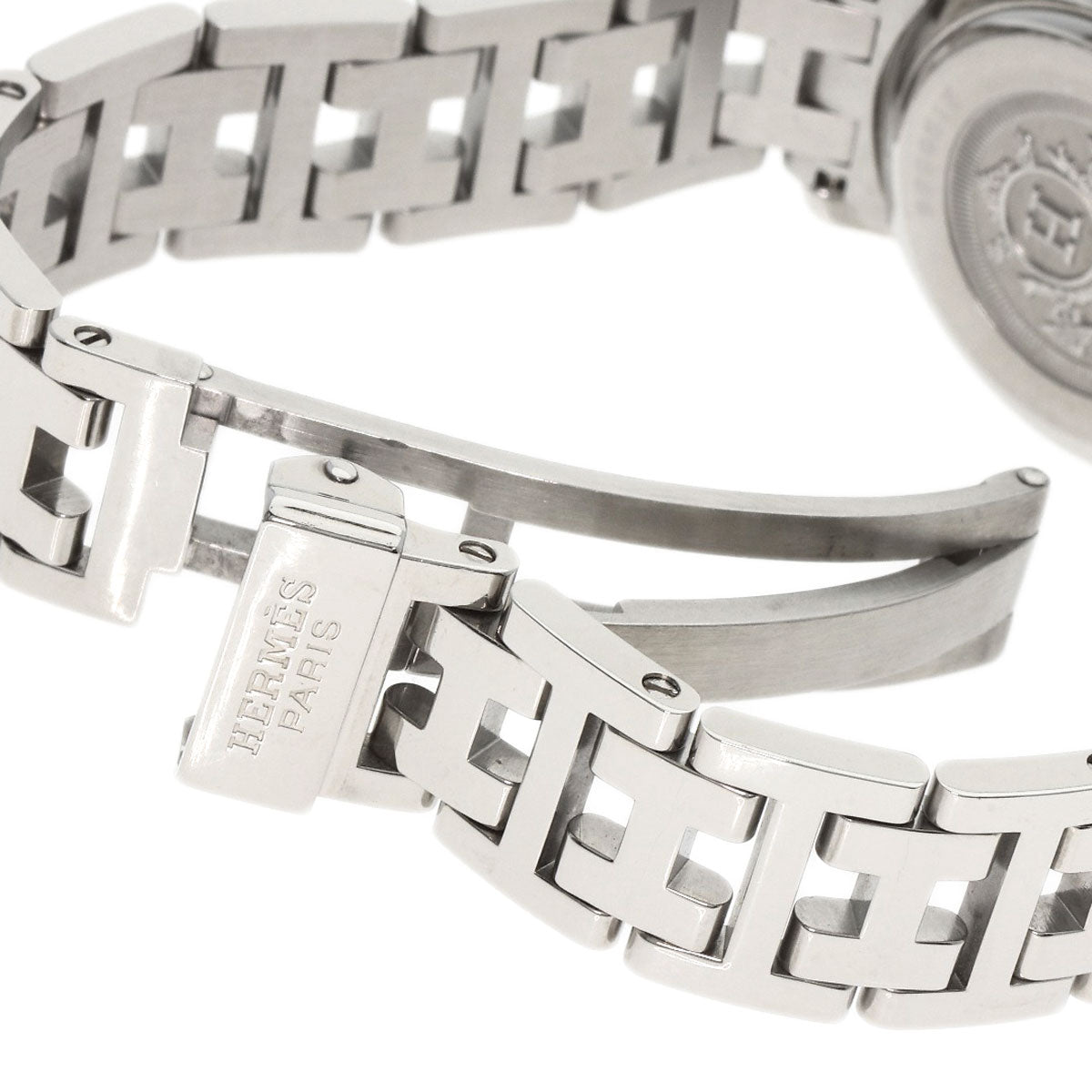 HERMES Watches Quartz CL4.210 Stainless Steel , Stainless Steel Silver Clipper Nacre White shell dial Women Used