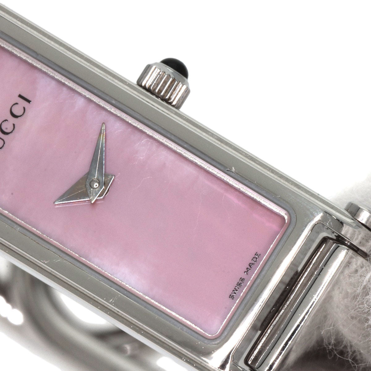 GUCCI Watches Quartz 1500L Stainless Steel , Stainless Steel Silver Square face Pink shell dial Women Used