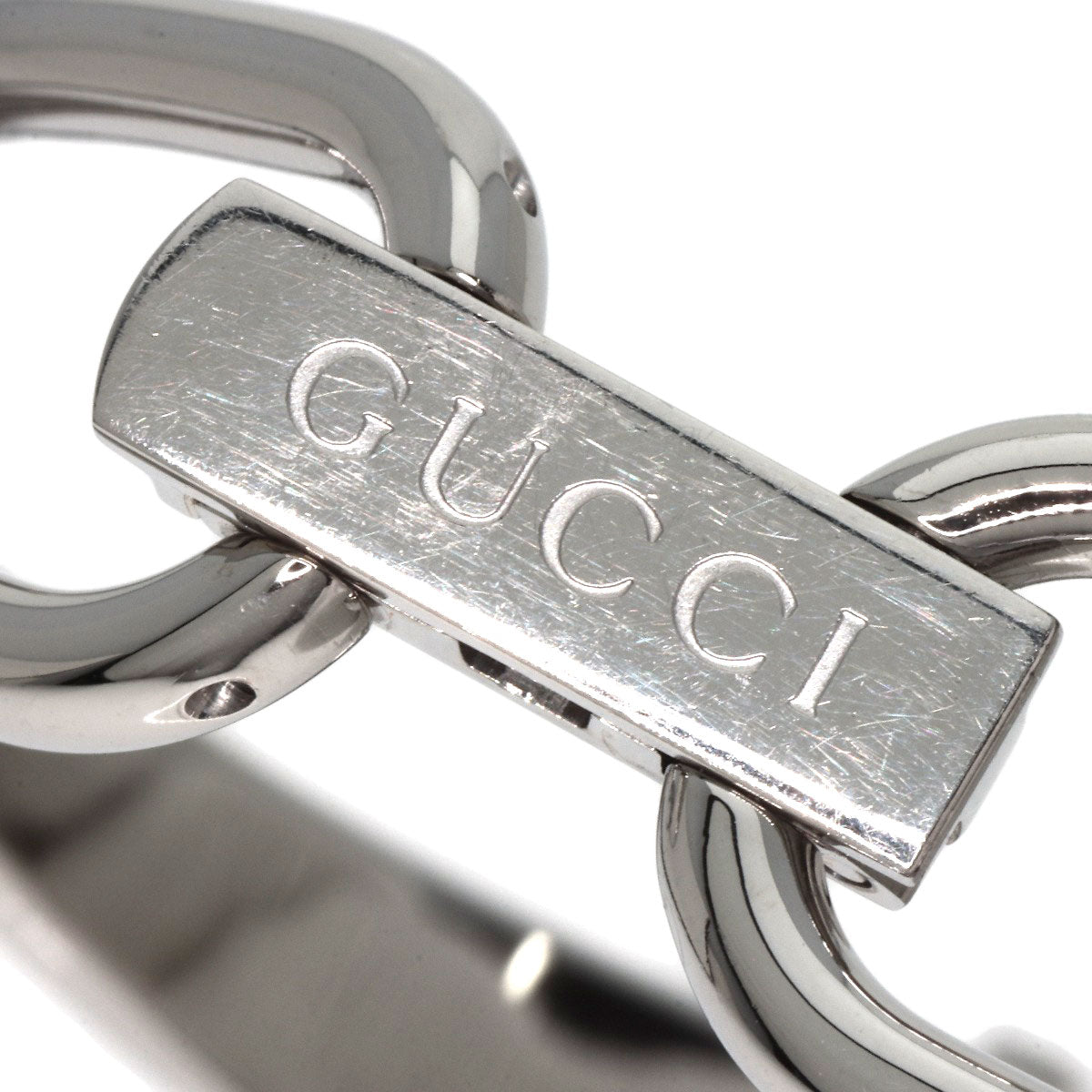 GUCCI Watches Quartz 1500L Stainless Steel , Stainless Steel Silver Square face Pink shell dial Women Used