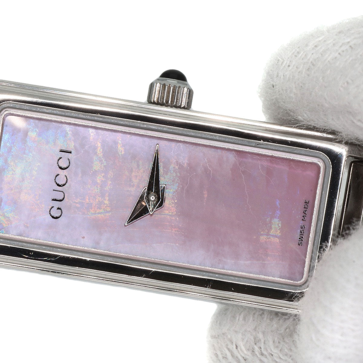 GUCCI Watches Quartz 1500L Stainless Steel , Stainless Steel Silver Square face Pink shell dial Women Used