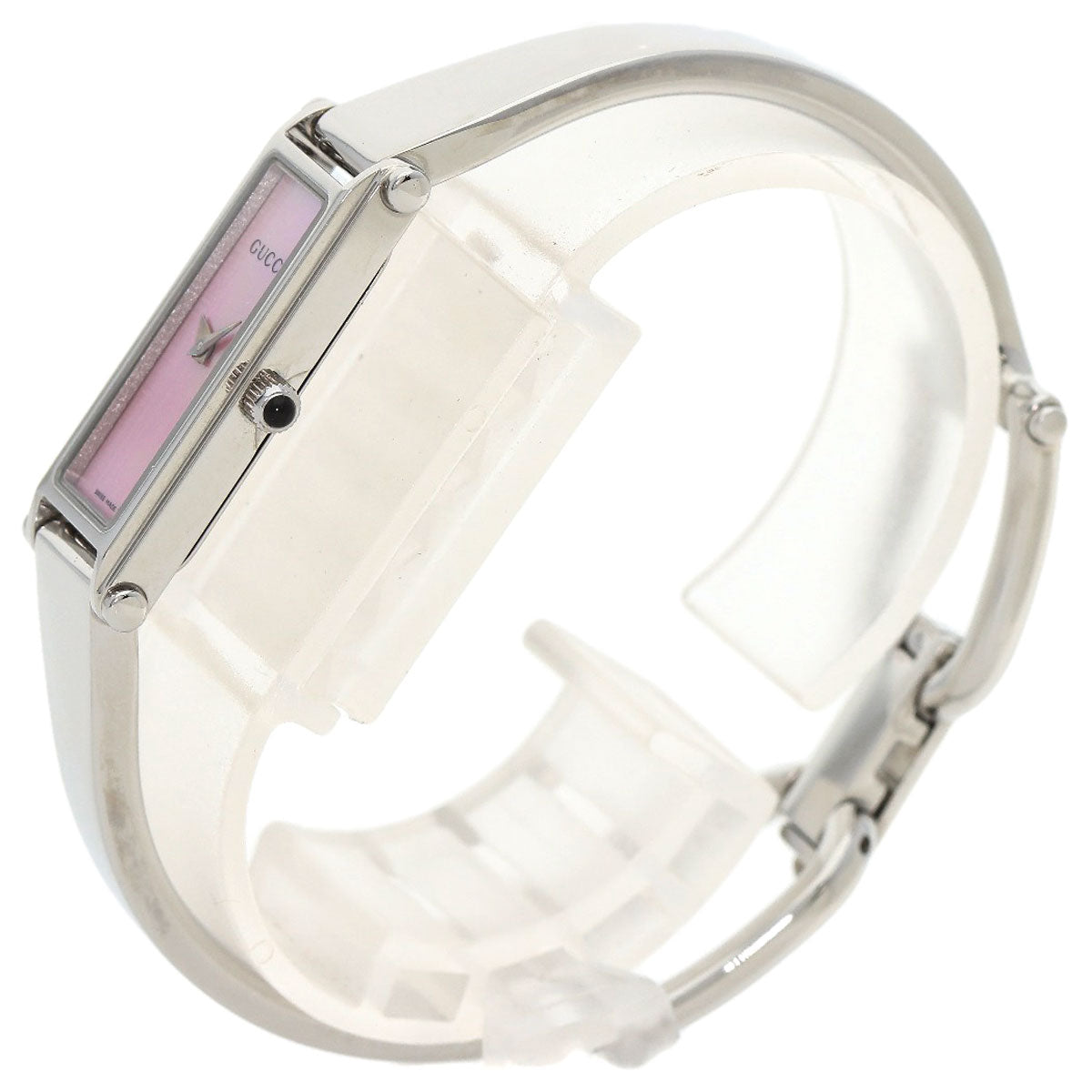 GUCCI Watches Quartz 1500L Stainless Steel , Stainless Steel Silver Square face Pink shell dial Women Used
