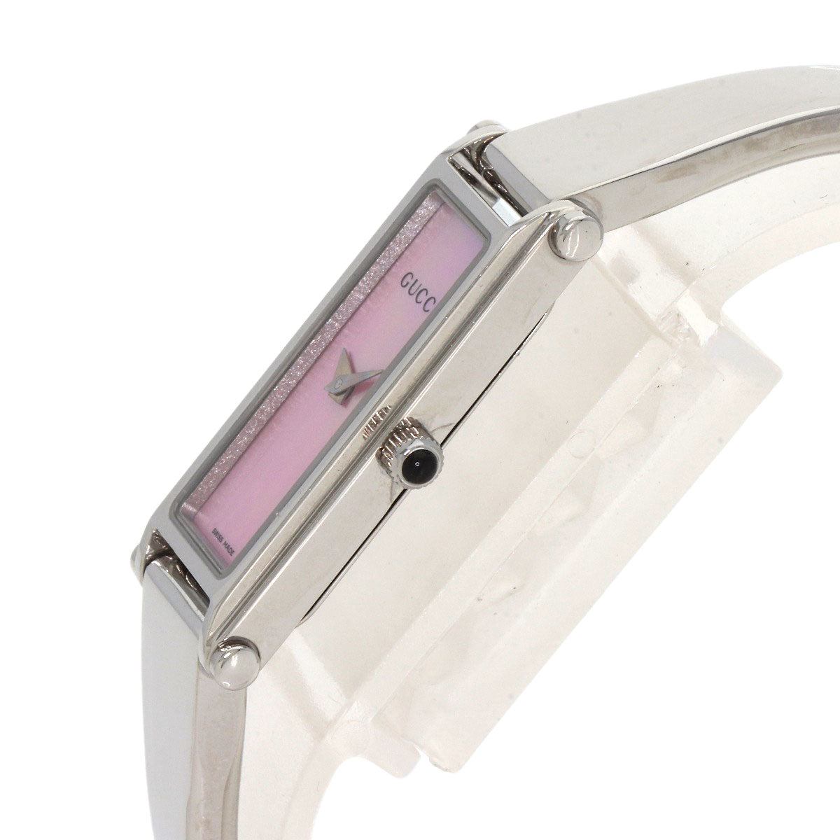 GUCCI Watches Quartz 1500L Stainless Steel , Stainless Steel Silver Square face Pink shell dial Women Used