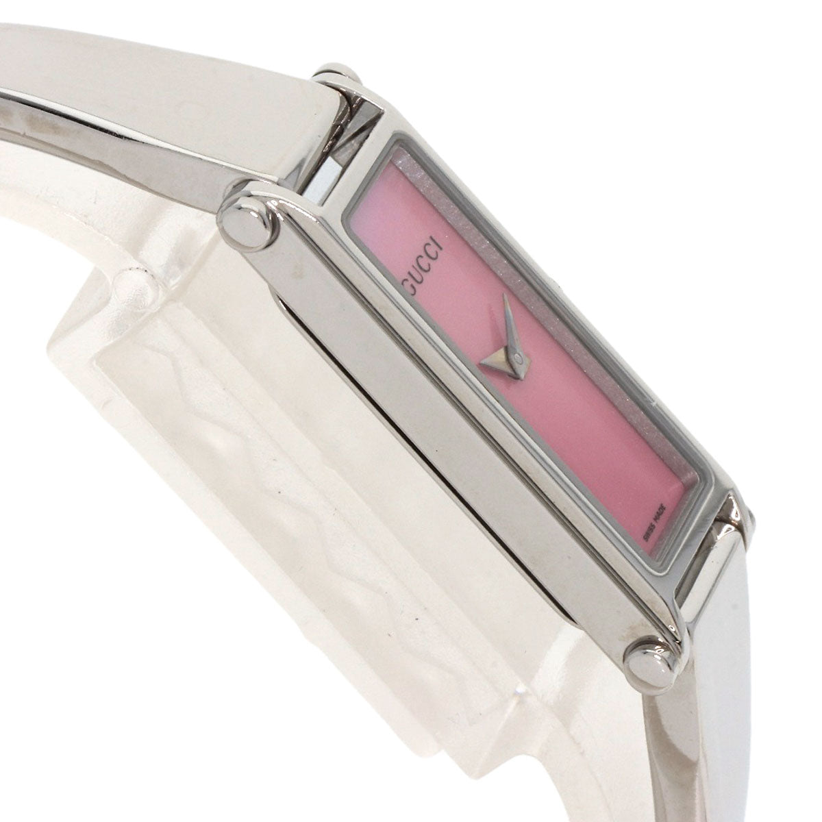 GUCCI Watches Quartz 1500L Stainless Steel , Stainless Steel Silver Square face Pink shell dial Women Used