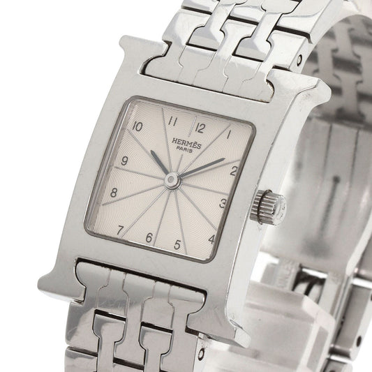 HERMES Watches Quartz HH1.210 Stainless Steel , Stainless Steel Silver H watch Silver dial Women Used