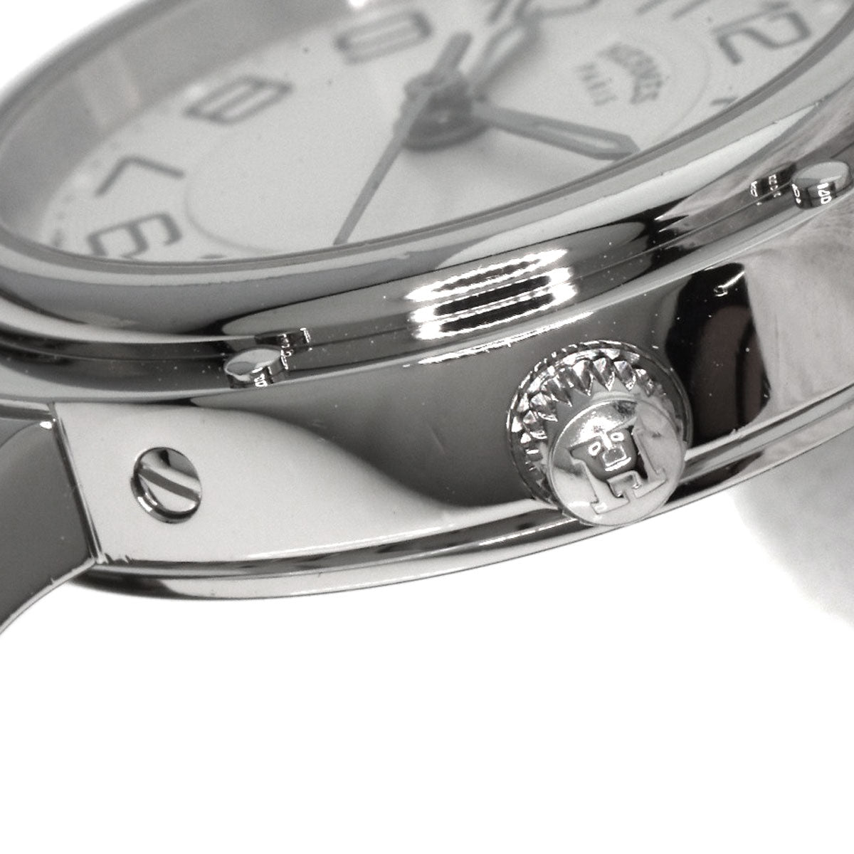 HERMES Watches Quartz CP1.210 Stainless Steel , Stainless Steel Silver Clipper Classic Silver dial Women Used