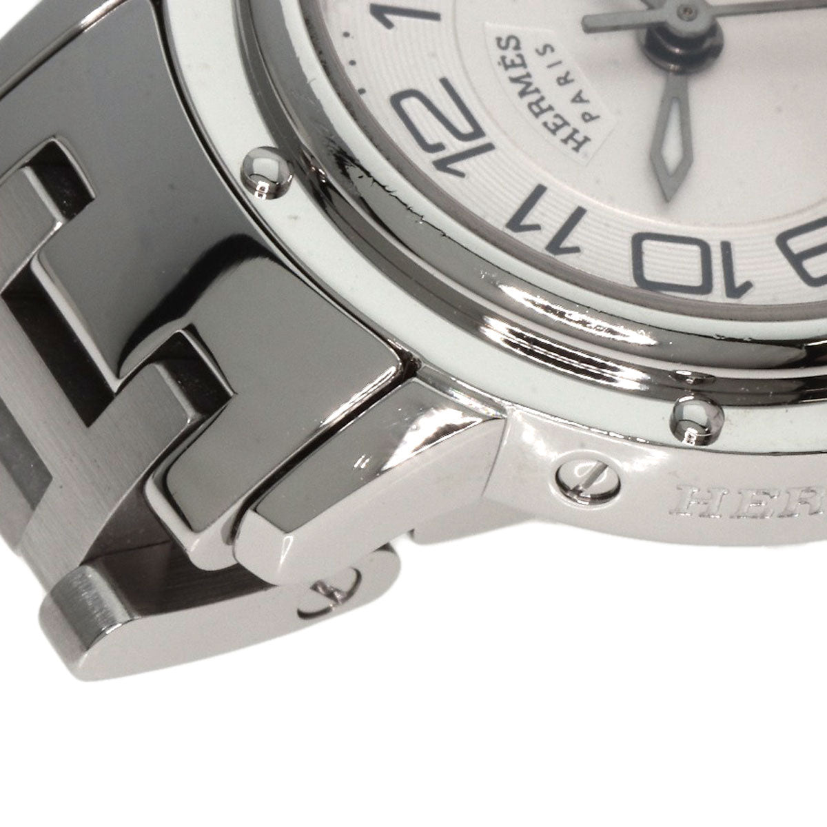 HERMES Watches Quartz CP1.210 Stainless Steel , Stainless Steel Silver Clipper Classic Silver dial Women Used