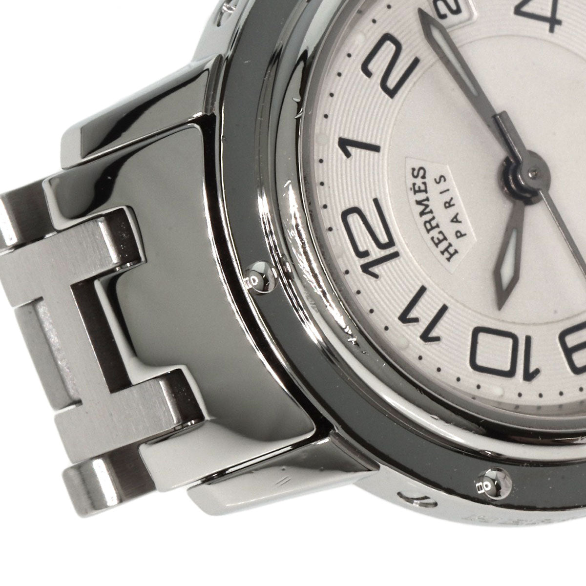 HERMES Watches Quartz CP1.210 Stainless Steel , Stainless Steel Silver Clipper Classic Silver dial Women Used