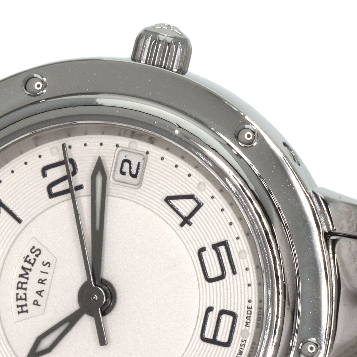 HERMES Watches Quartz CP1.210 Stainless Steel , Stainless Steel Silver Clipper Classic Silver dial Women Used