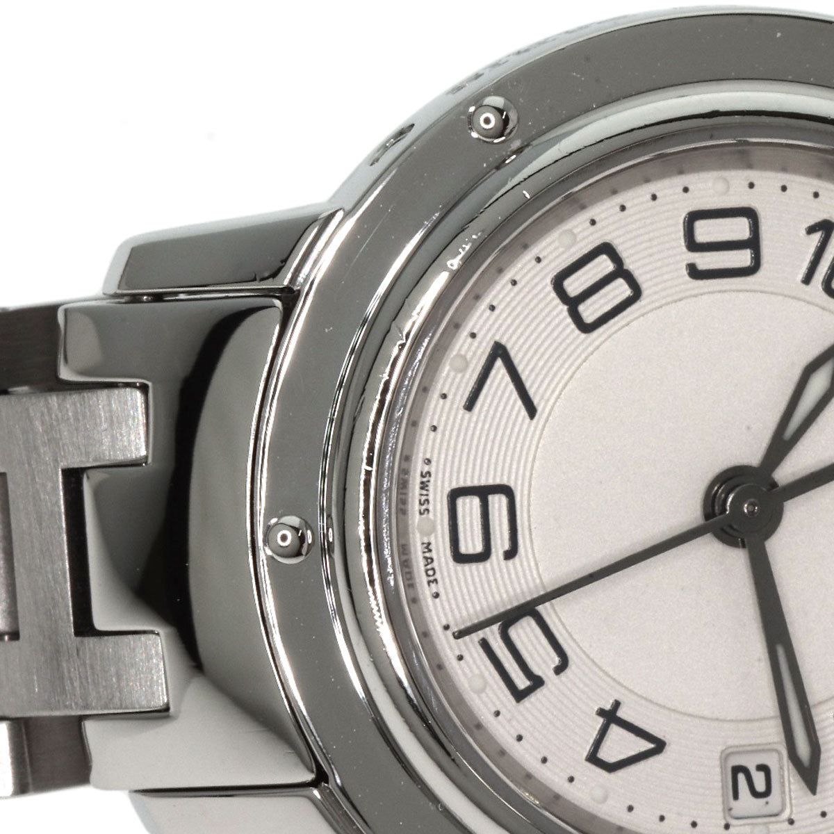 HERMES Watches Quartz CP1.210 Stainless Steel , Stainless Steel Silver Clipper Classic Silver dial Women Used