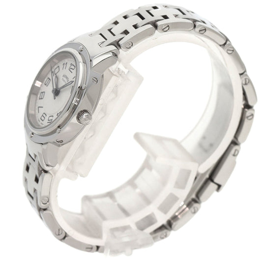 HERMES Watches Quartz CP1.210 Stainless Steel , Stainless Steel Silver Clipper Classic Silver dial Women Used