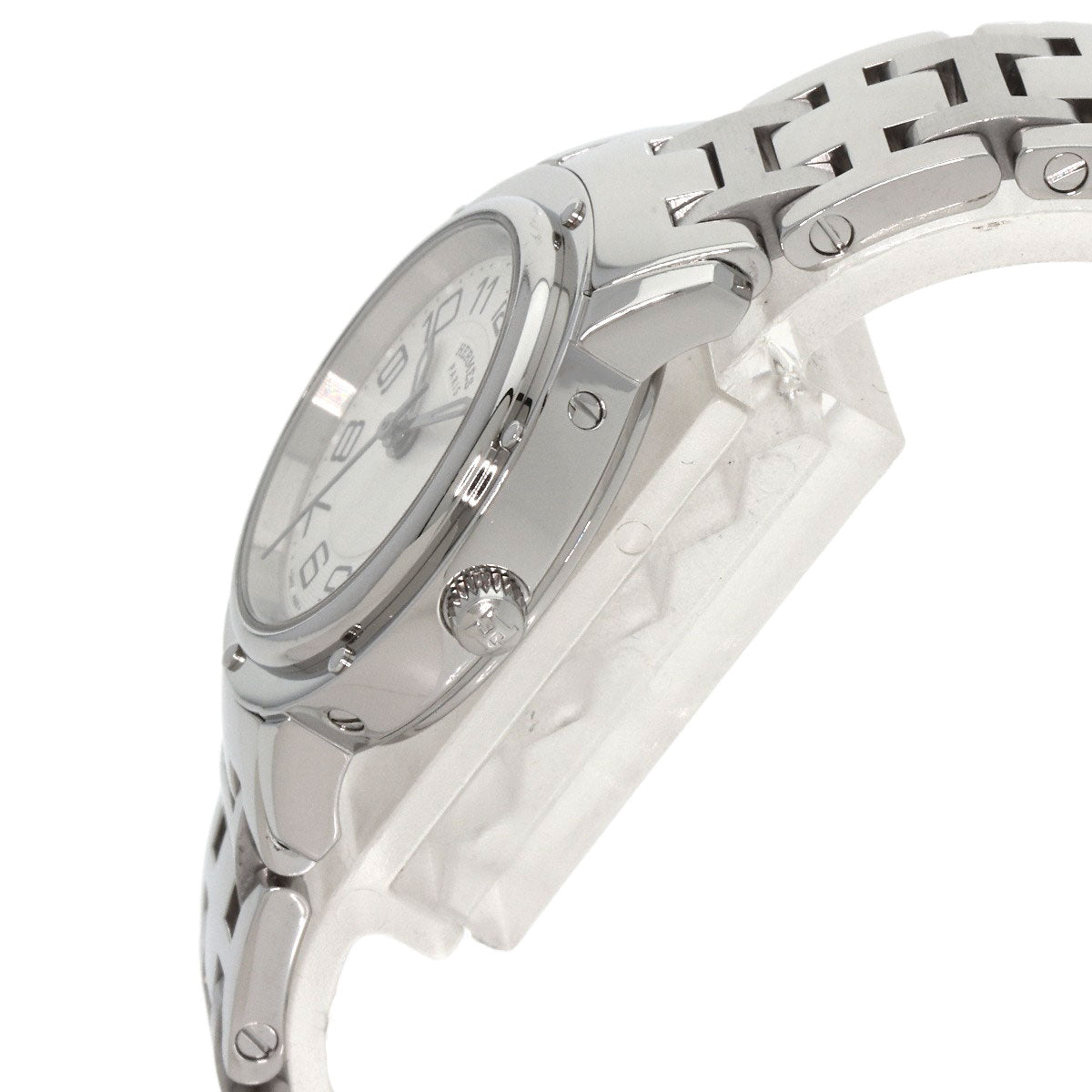 HERMES Watches Quartz CP1.210 Stainless Steel , Stainless Steel Silver Clipper Classic Silver dial Women Used