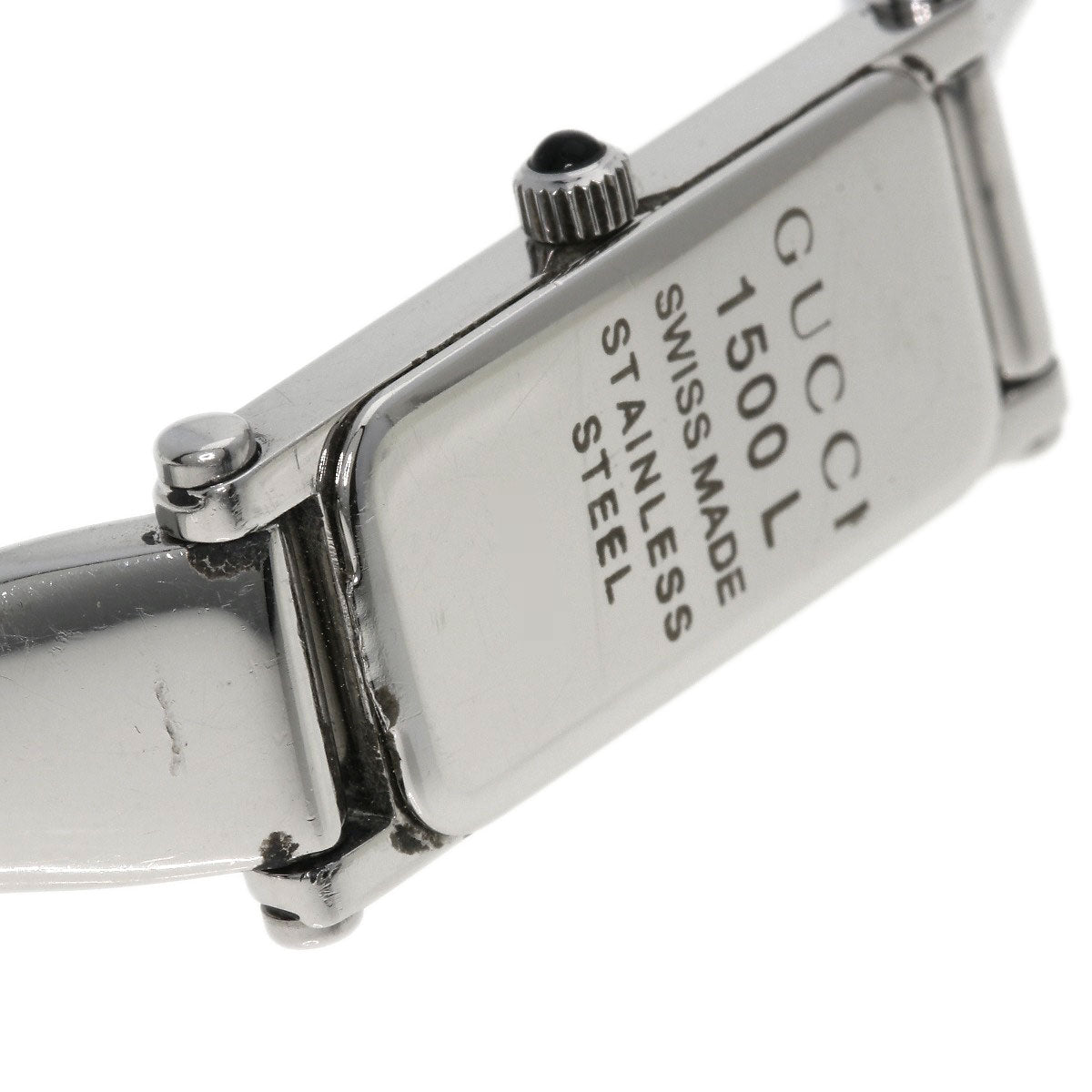 GUCCI Watches Quartz Stainless Steel , Stainless Steel Silver 1500L black dial Women Used