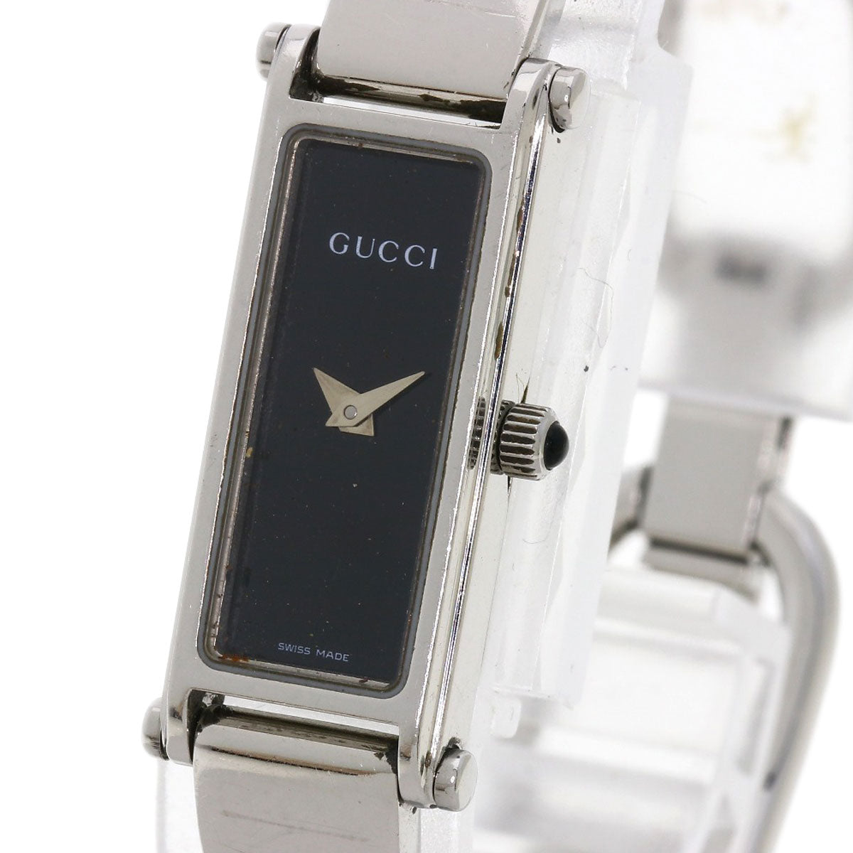 GUCCI Watches Quartz Stainless Steel , Stainless Steel Silver 1500L black dial Women Used