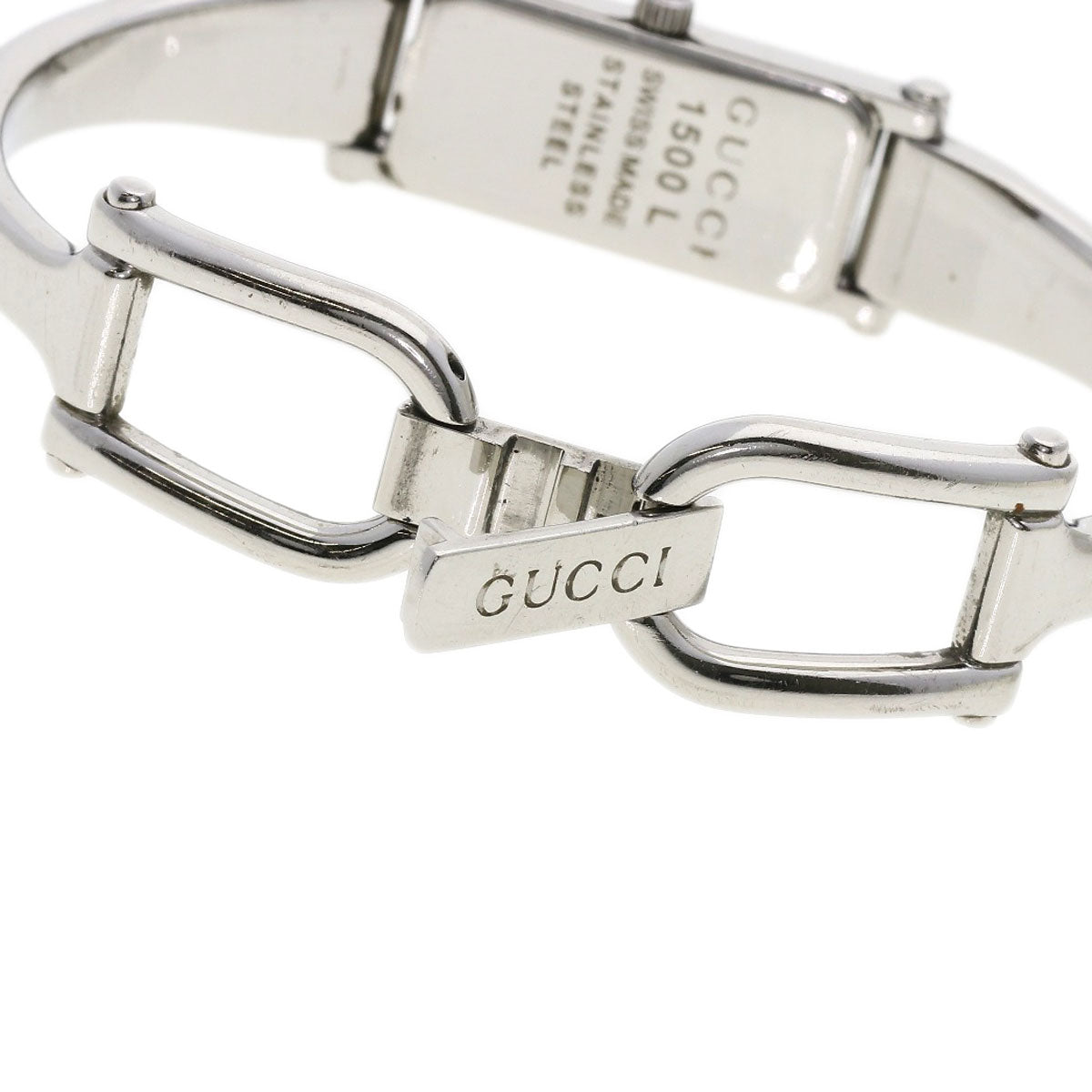 GUCCI Watches Quartz Stainless Steel , Stainless Steel Silver 1500L black dial Women Used